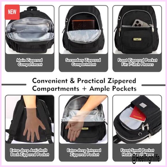 Mini Nylon Women\'s Backpack Lightweight Daypack Small Casual Travel Bag main image 5